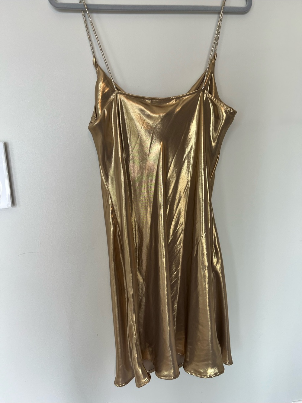 Zara Metallic Gold Cowl Neck Slip Dress - Picture 3 of 3